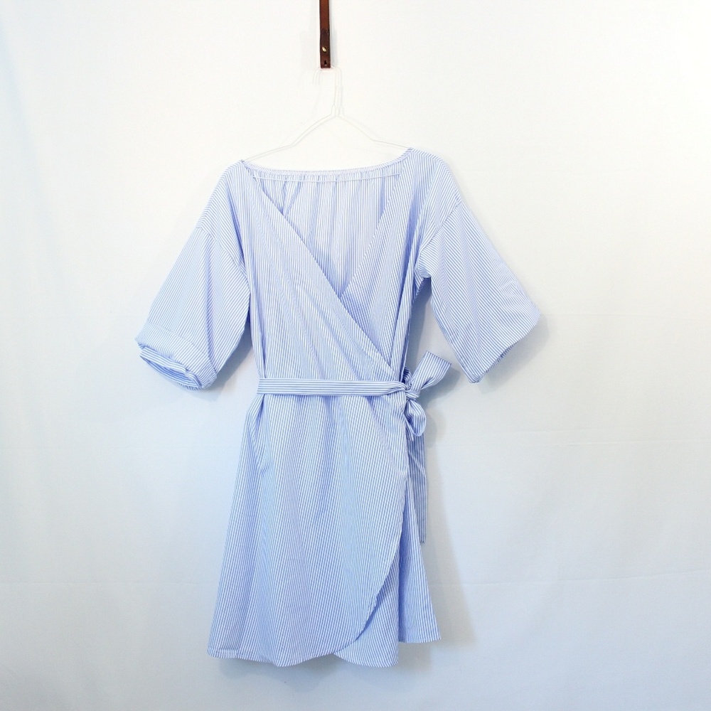 Venice Wrap Dress in Stripes - Picture 2 of 6